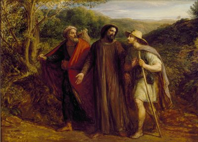 Christus erscheint den zwei Jüngern auf dem Weg nach Emmaus, 1835 von John Linnell